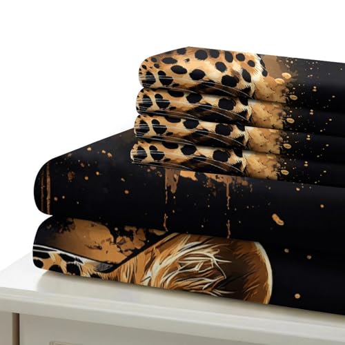 Housse de couette léopard 135x200 microfibre résistante avec zip