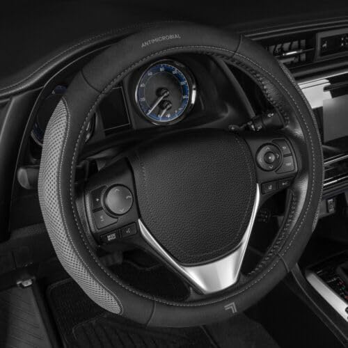 BDK Soft Mesh Grip Steering Wheel Cover Size (14.5-15.5") (SISW-8501-GR)