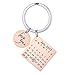 Produktbild Schlüsselanhänger und Schlüsselanhänger, personalisierbar, personalisierbar, mit Kalendereingraviertem Datum, Edelstahl, als Geschenk für Jahrestage oder Hochzeitstag (Rose Gold)
