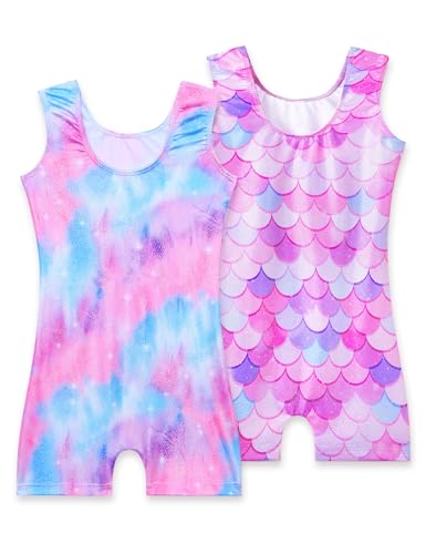 Image of 2 Pack Leotard for Girls Gymnastics Sparkly Sleeveless Unitards
