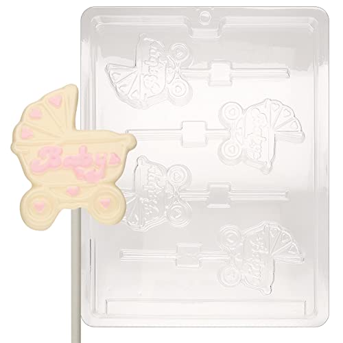 Cybrtrayd Life of the Party Carriage Lolly Chocolate Candy Mold in Sealed Protective Poly Bag Imprinted with Copyrighted Cybrtrayd Molding Instructions…
