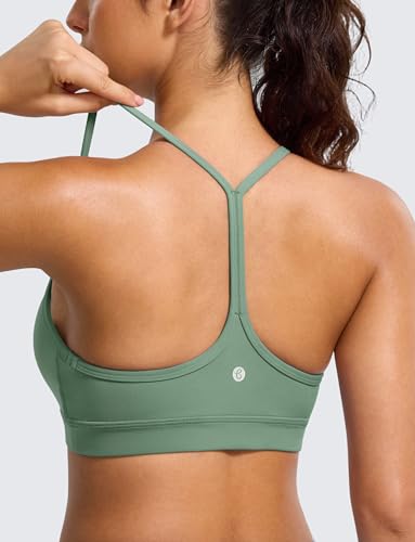Image of BAYDI Clouduxi Y Back Sports Bra for Women - Padded Racerback Spaghetti Strap Low Impact Workout Yoga Bra, A-C Cups
