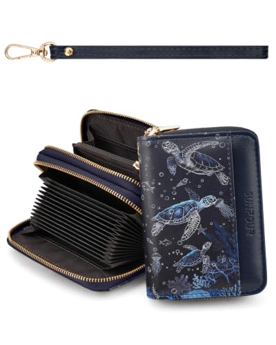 Image of Sea Turtle Credit Card Holder for Women,Accordion Wallet