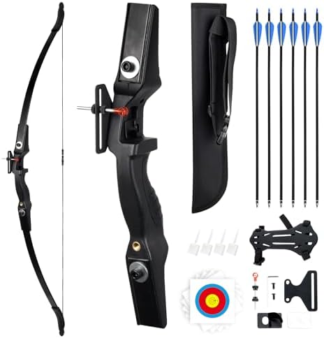 Catch&Hunt 30lbs Recurve Bow and Arrow,Archery Bows Set for Adults,Right Hands Bow,Suitable for Beginner Teenagers Outdoor Hunting,Target Practice