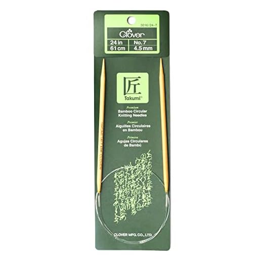 CLOVER 3016/24-7 Takumi Bamboo Circular 24-Inch Knitting Needles, Size 7