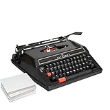 Machine à écrire Ancienne Style Vintage, Machine à écrire Fonctionnelle Tout Métal, pour Bibliothèques Et Studio Créatif(Black)