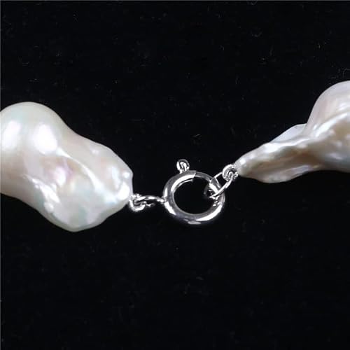 Bodacon 925 Sterling Silver 16-17Mm Big Baroque Pearl Necklace #TOP3