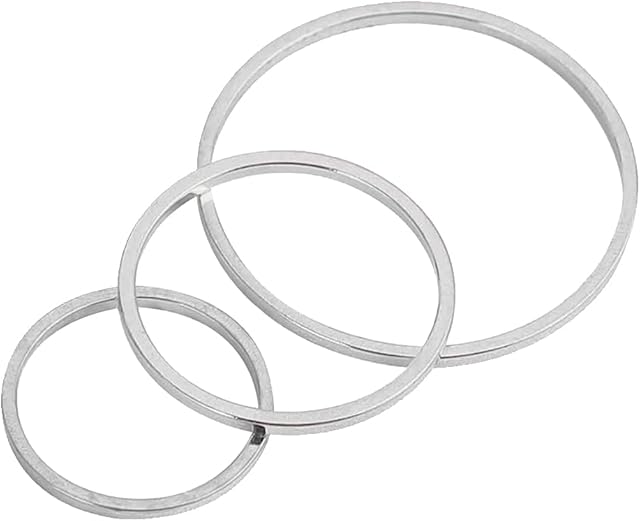 NA 90 Pcs Hollow Ring Charm Round Earring Circle Charms Stainless Steel Linking Charm Round Open Bezel Frame for Jewelry Making DIY Craft Making Party Favors(Silver)
