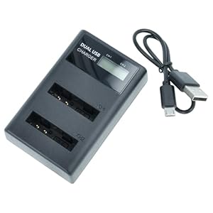 vhbw Chargeur Micro-USB + USB-C Double Compatible avec Canon Digital Ixus 95 is caméra + câble Micro-USB + témoin de Charge + Display