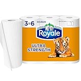 Royale Tiger Strong Paper Towel, 3 Double Equal 6 Rolls, 98 Half Sheets per Roll, White