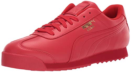 PUMA Unisex-Adult Roma Basic Sneaker, High Risk red Team Gold, 12 M US