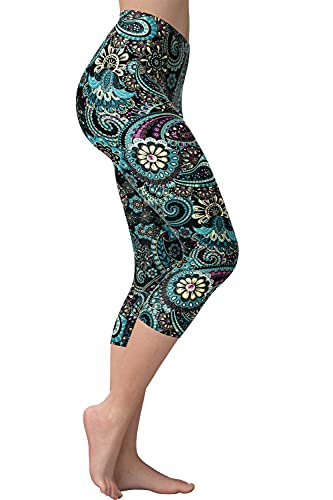 VIV Collection Plus Size Print Capri Leggings, Underwater Paisley