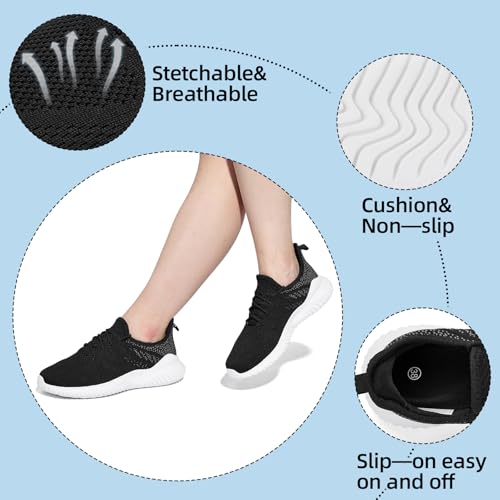 Image of PPQ Womens Slip On Walking Shoes,Memory Foam Lightweight Comfort Casual Workout Shoes,Yoga Or Tennis Or Running Sneakers