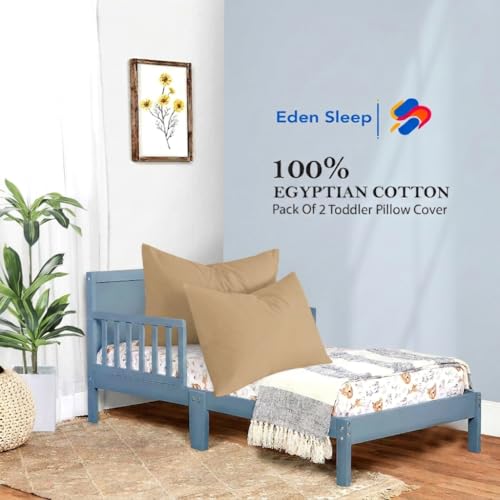 Image of Toddler Travel Pillow Cases 12x16, Pack of 2 Zipper Closure Pillow Cover 100% Cotton Small Pillowcase, 500 Thread Count Nersury Pillowcase 12x16 inch, Taupe