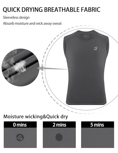 Roadbox Boys Sleeveless Compression Shirts, Youth Quick-Dry Football Undershirt, Athletic Tank Tops for Basketball Sports4