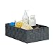 Produktbild Relaxdays Aufbewahrungskorb klein, längliche Stoffbox mit 3 Fächern, Badorganizer Korb, PP, HBT: 10,5x32x21,5cm, grau