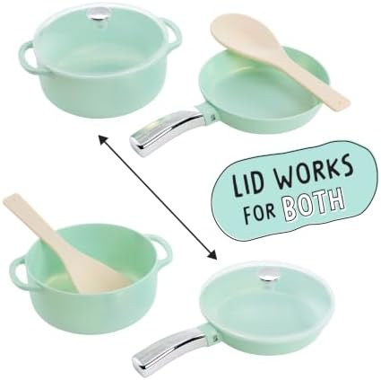 Little Tikes Sweet Spaces Pots & Pans Set, Sea Foam, Play Kitchen Cookware, for Boys and Girls Ages 3+ Years - 1
