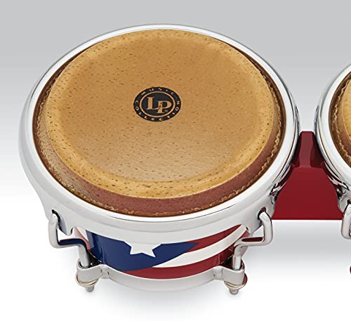 Lpm199-Pr Lpmc Mini Tunable Puerto Rican Flag Wood Bongos #TOP2