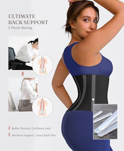 FeelinGirl Waist Trainer for Women Waist Trimmer Ab Belt Tummy Control with Triple Segmented Belt Hourglass Body Shaper2