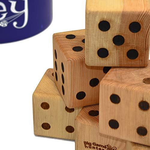 Its Dicey, Giant Dice Games for Kids, Six Large 9cm Wooden Dice with Wipe Clean Score Card, Jumbo Shaker and Handy Booklet Featuring Games to Play