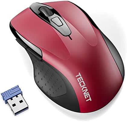 TECKNET PRO Wireless Mouse, 2.4G USB Cordless Mice Optical PC Computer Laptop Mouse With 24 Month Battery Life, 2600 DPI 5 Adjustment Levels, Nano Receiver, 6 Buttons For Windows Mac Macbook Linux