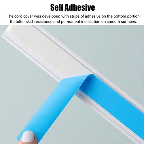 Canaletas para cables autoadhesivas para piso y pared, protector de cables de 1 m, color blanco, medidas 50 x 13,5 mm miniatura 6