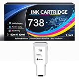 738 Cartuccia inchiostro Compatibile per HP 738 Alta Resa 130ml compatibile con le stampanti DesignJet T850 e T950,Black-1pack