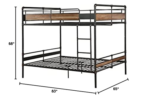 Acme Furniture Brantley Ii Bunk Bed, Sandy Black And Dark Bronze Hand-Brushed, Queen Over Queen #TOP5