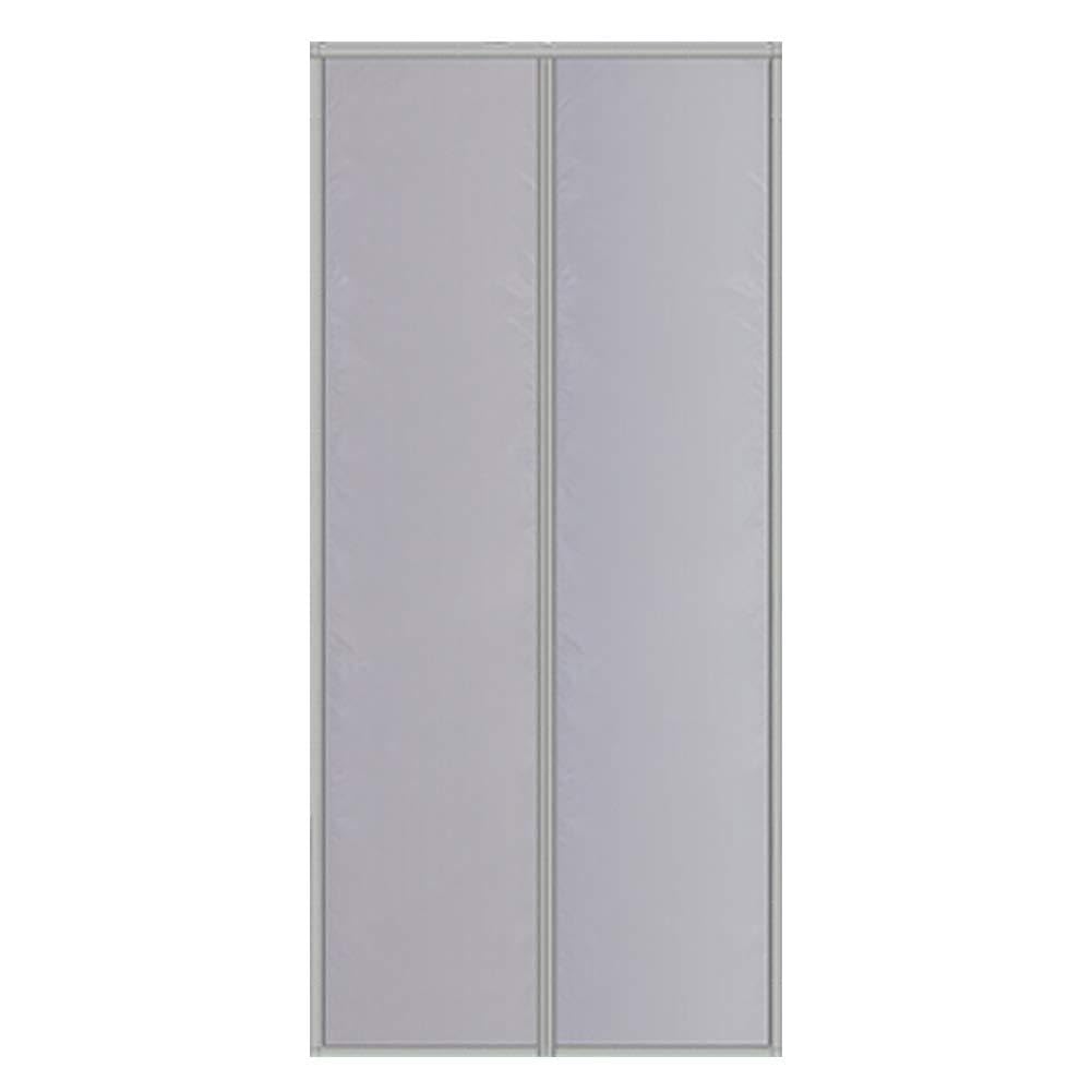 Moustiquaire Porte Magnétique, Automatiquement Fermé Pliable Coupe-Vent Imperméable Isolation, Thermique Isolation Porte Coton for Le Salon/Porte Patio - Gris, 195x270cm