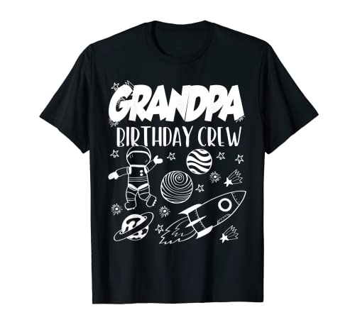 Outer Space Astronaut Planets Grandpa Of The Birthday Boy T-Shirt