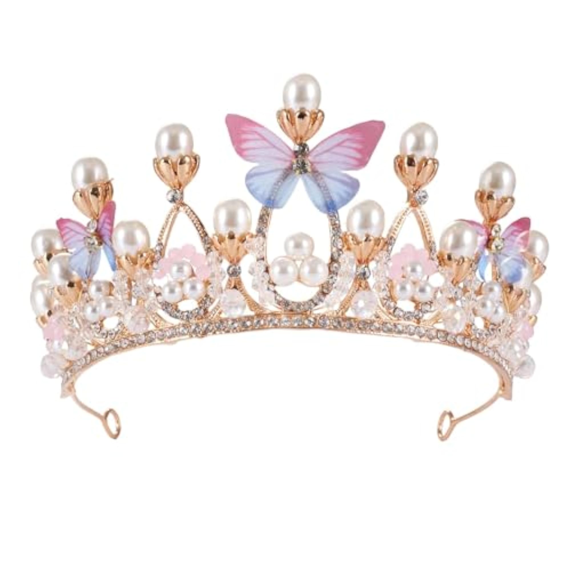 Pearl & Rhinestone Birthday Tiara Hair Accessory for Girls