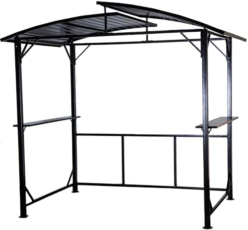 Grillfürst Grillpavillon - BBQ-Pavillon aus Stahl mit Ablageflächen, wetterfestes und feuerfestes Metalldach, 248 x 156 x 233 cm (B x T x H)