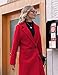 Hooever Women's Winter Wool Coat Casual Notch Lapel Single-Breasted Peacoat(Red-S)