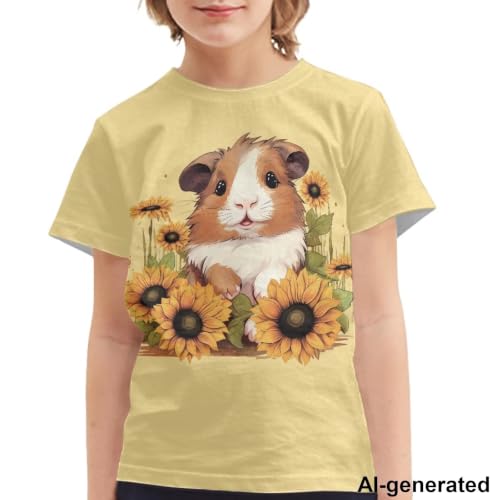 Image of Novelty 3D Graphic T Shirts for Kids Crew Neck Funny Animal Print Short Sleeve Girls Tshirts 3-16 Years