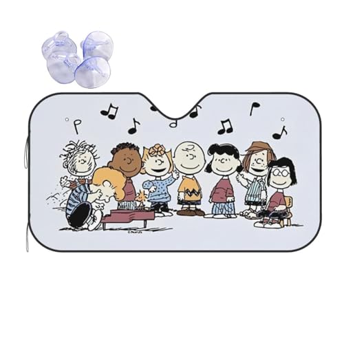 サンシェード スヌーピー アニメ 車 フロントサンシェード 遮光 断熱 カーシェード 日除け 紫外線対策 日除け折り畳み式 自動車 おしゃれ かわいい 車用品 130cmx70cm