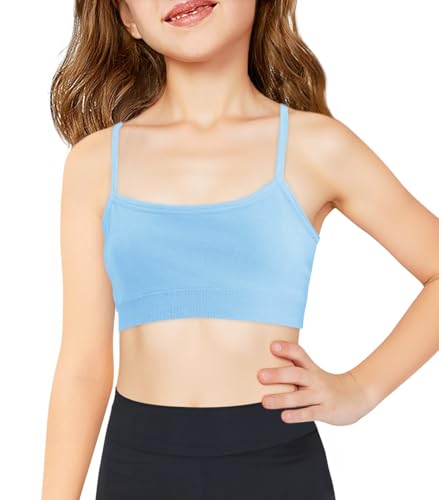 Brasier deportivo para niñas sujetador atlético ajustable sin costuras Haloumoning 5-14 años