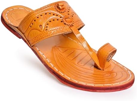COUNTLESS STEPS Kolhapuri chappal for men| kolhapuri slippers for men| kolapuri chapal men| leather slippers for men| leather chappal for men-E-PARENT A13