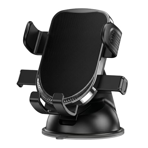 Image of Car Mobile Holder and Phone Stand | Dashboard Windshield Mount | Anti Slip Gel Suction Base | 360 Degree Adjustable Viewing | Pack of 1