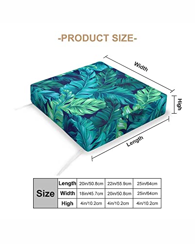 Yinshifu Patio Cushion Covers 4 Pack Outdoor Deep Seat Patio Chair Cushion Cover Water Resistant Patio Cushion Slipcover Replacement 25X25X4 Inches (Tropical Leaves 1) #TOP3