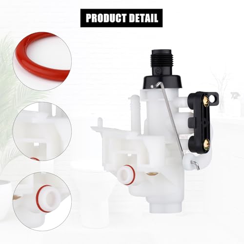 Image of PEUTIER 31705 Toilet Water Valve Kit, RV Toilet Water Valve Parts with Rubber Toilet Ring Replacement and Closet Flange Seal Compatible with Thetford Aqua-Magic V High and Low Model Toilets