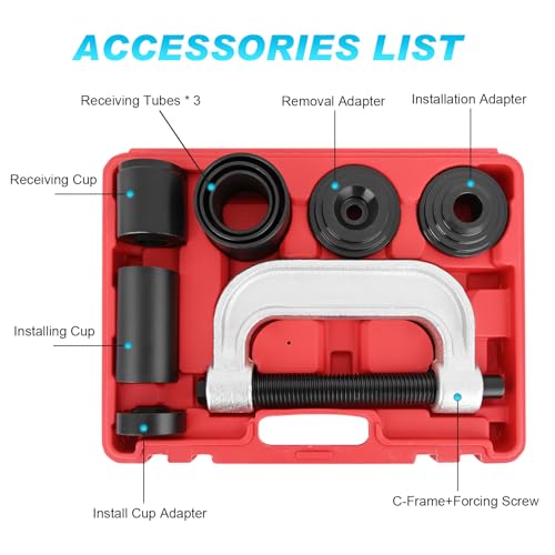 Nilight Ball Joint Press kit with 4x4 Adapters, Ball Joint Remove and Install Tools, 10 PCS Ball Joint Service Kit for Most 2WD and 4WD Cars and Light Trucks by Nilight - Image 3