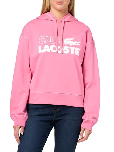 Lacoste Women's Texture Print Hoodie, Reseda Pink, 8