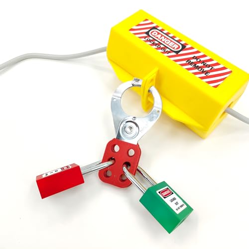Image of Lock Out Tag Out Hasp,10Pack Tamper-Proof Stainless Steel Padlock Hasp with Extended Jaw,Red 1 inch Jaw Diameter Stainless Steel Lockout Hasp,Nylon Handle,Tamper-Proof and Impact-Resistant