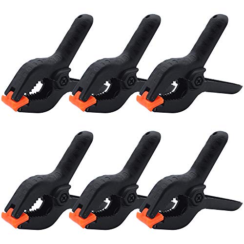 RtottiM 6 abrazaderas de resorte de plástico negro de 4 pulgadas abrazaderas de resorte de nailon para carpintería y fotografía, clip de utilidad Cover