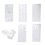 Lurrose 7 piezas kit de placas de estampado de uñas con 1 e