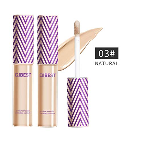 Ownest 2 Pcs Full Coverage Concealer, Covering Spots, Acne Marks, Faded Dark Circles, Lip Base and Eyeshadow Primer, Professional Makeup Matte Full Wear Concealer-03NATURAL