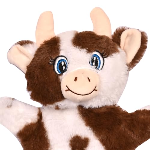 Image of Besties Cow Hand Puppets for Kids - Soft Hand Puppets for Kids, Story Telling Puppet for Kids, Hand Puppet Toy, Plush Animals Hand Puppet Toys, Fun Play Learning Toys - (Cow Brown)