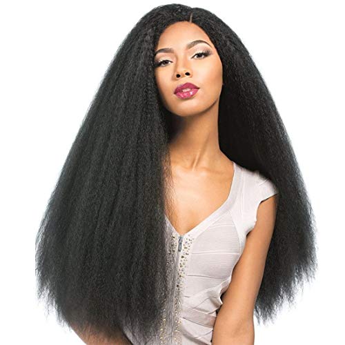 Nadula Brazilian Yaki Kinky Straight Wig 150% Density Free Part 13×6 Lace Front Remy hair wigs 8-24 Inch Natural Color Lace Front Human Hair Wigs (16inch)