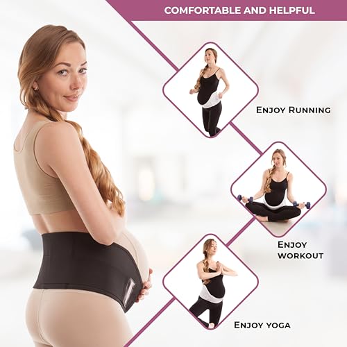 GABRIALLA Elastic Pregnancy Support Belt - Premium Pregnancy Belt for Back, Pelvic, Hip Pain, SPD, and PGP - Adjustable and Breathable Maternity Support Belt - Pregnancy Gift for Expecting Mum - Image 4