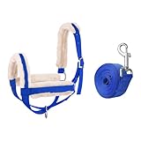 QSTDGVPW Cabezada para con Cuerda de Guía, Ajustable, para Entrenamiento Profesional Al Aire Libre Y Soporte para Terneros, Brida para Toros, Blue M